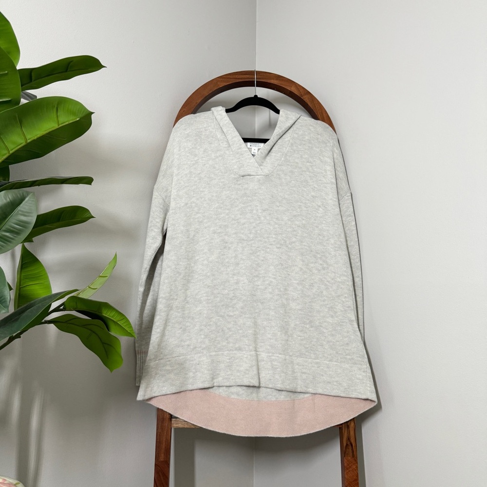 Market & Spruce Stitch Fix XXL Layna Gray Hooded Knit Pullover Sweater NEW